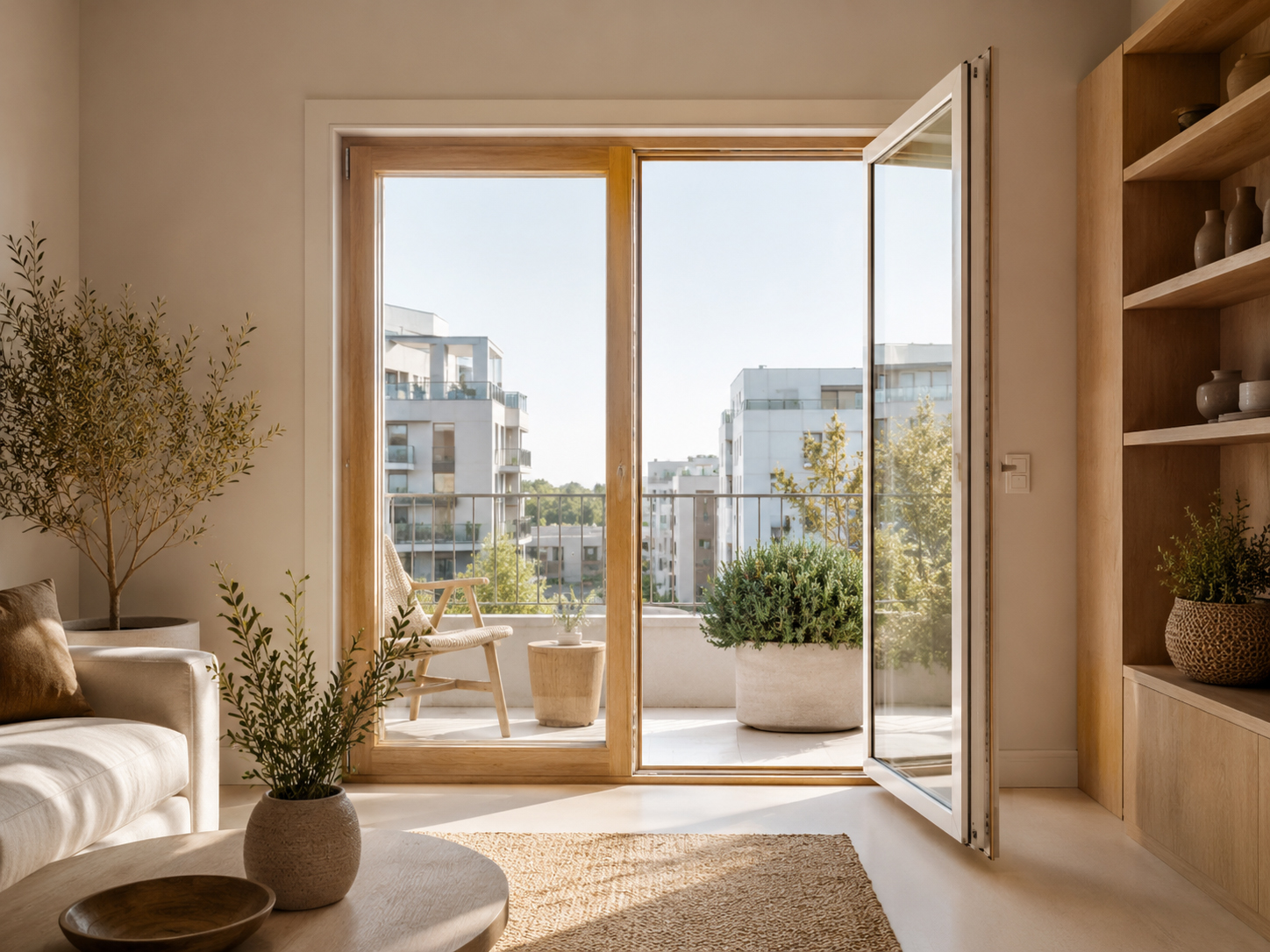 Ventanas saludables en vivienda Biogar con luz natural
